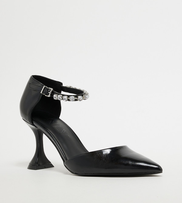 Patent Embellished Pumps