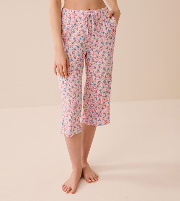 Bloom & Berry Print Soft Jersey Pyjama Capris