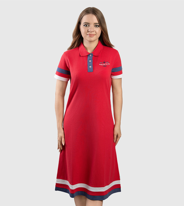 Color Block Short Sleeves T-Shirt Dress