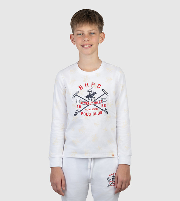 Embroidered Pop-Over Long Sleeves Sweatshirt