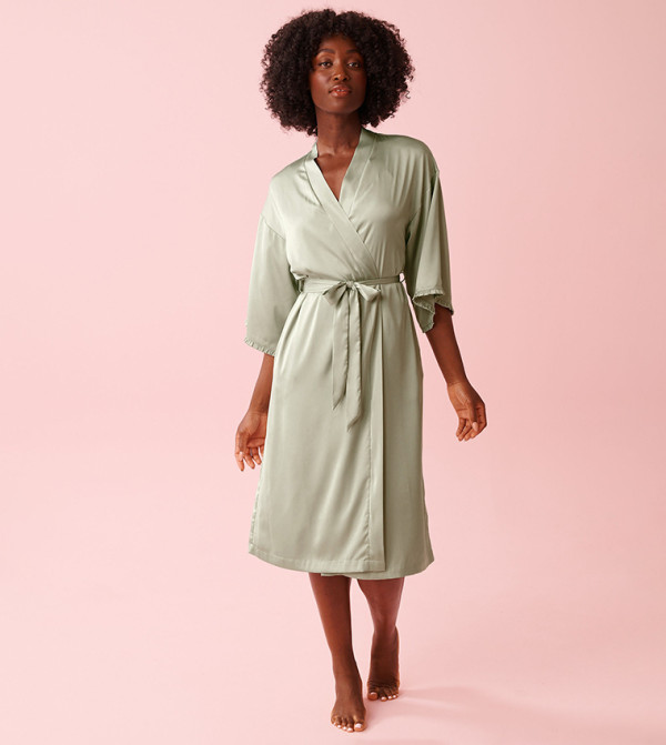 Satin Long Kimono