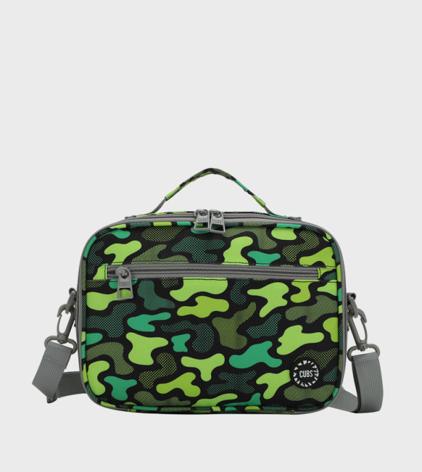 Neon Green Camo Lunch Bag