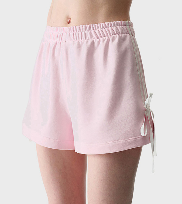 Solid Bow Detail Shorts