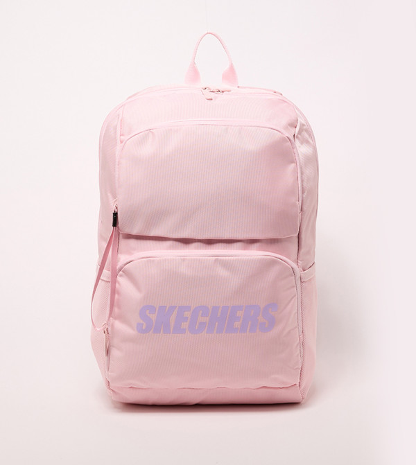 Logo Printed Zippered Backpack