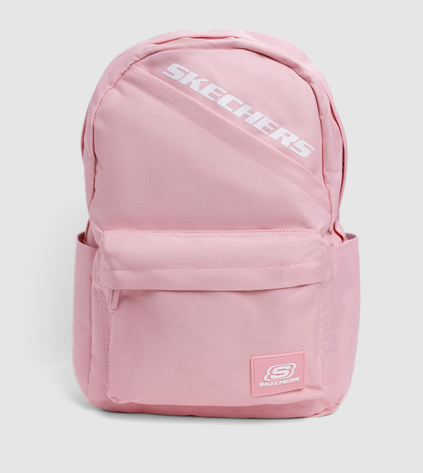 Logo Printed Zippered Backpack
