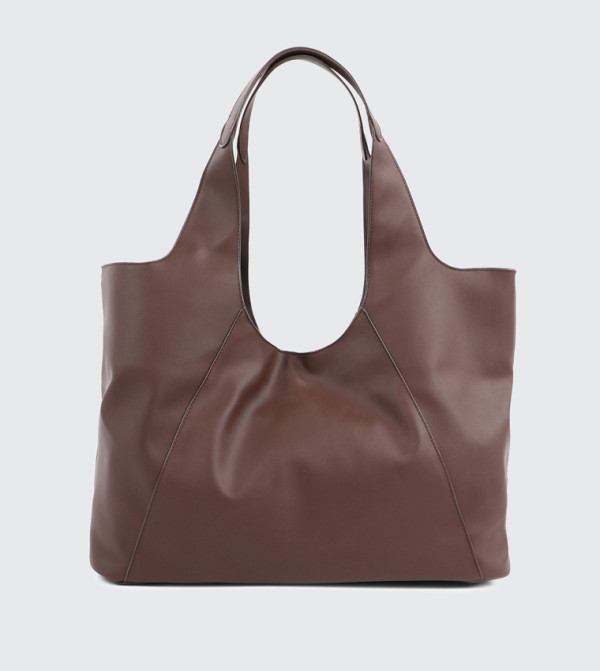 Faux Leather Slouchy Shoulder Bag