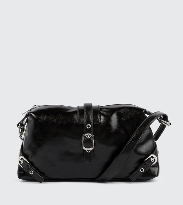 Buckle Detail Baguette Bag