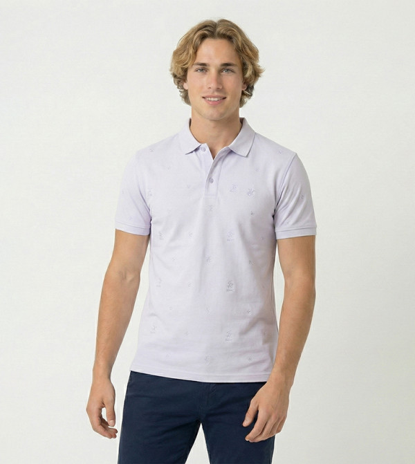 Logo Embroidered Short Sleeves Polo T-Shirt