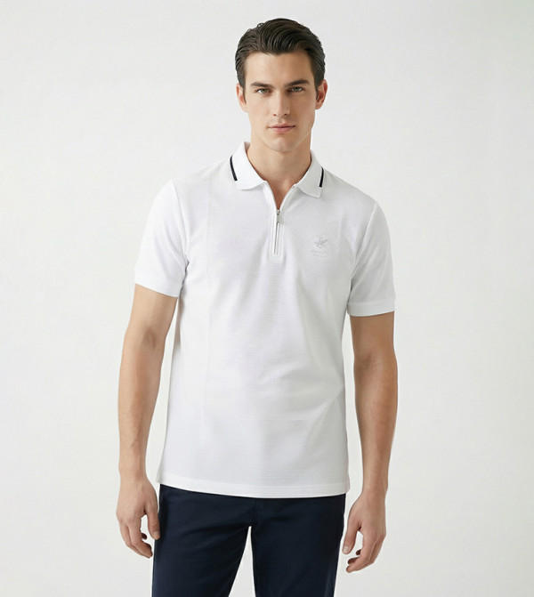 Logo Embroidered Short Sleeves Polo T-Shirt