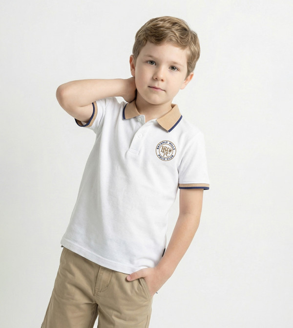 Logo Embroidered Short Sleeves Polo T-Shirt