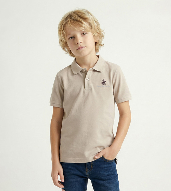 Logo Printed Short Sleeves Polo T-Shirt