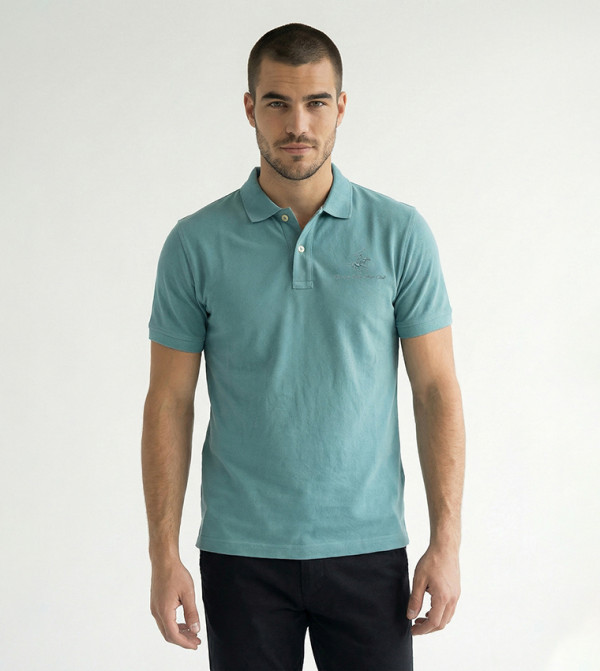 Logo Embroidered Short Sleeves Polo T-Shirt