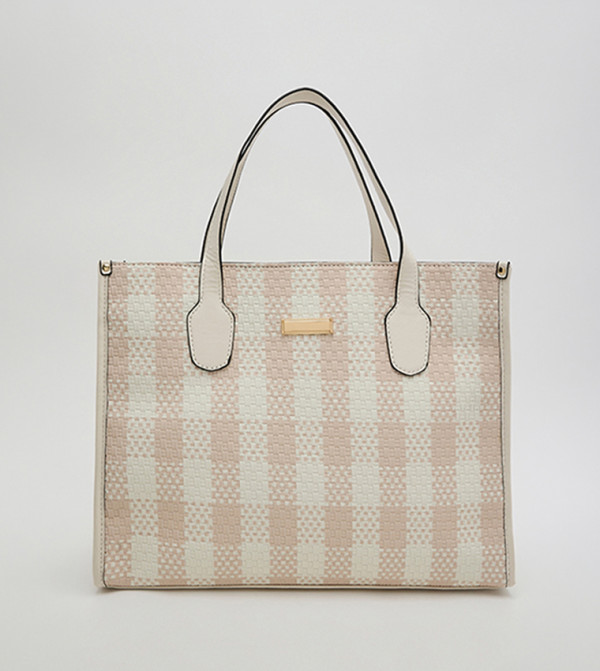 Checked Tote Bag