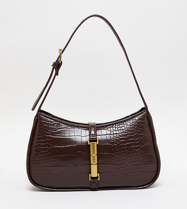 Croc Textured Shoulder Bag