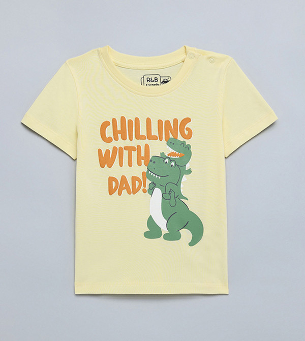 Graphic Print T-Shirt with Crew Neck and Short Sleeves