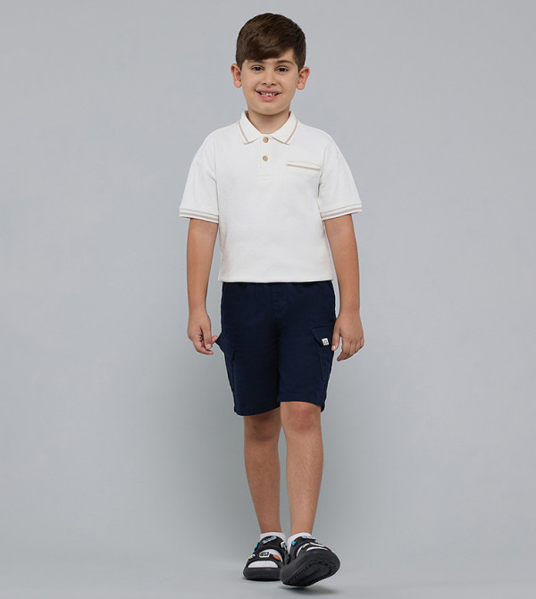Contrast Tipping Polo T-Shirt with Short Sleeves