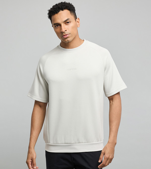 Embroidery Detail T-Shirt with Crew Neck and Short Sleeves