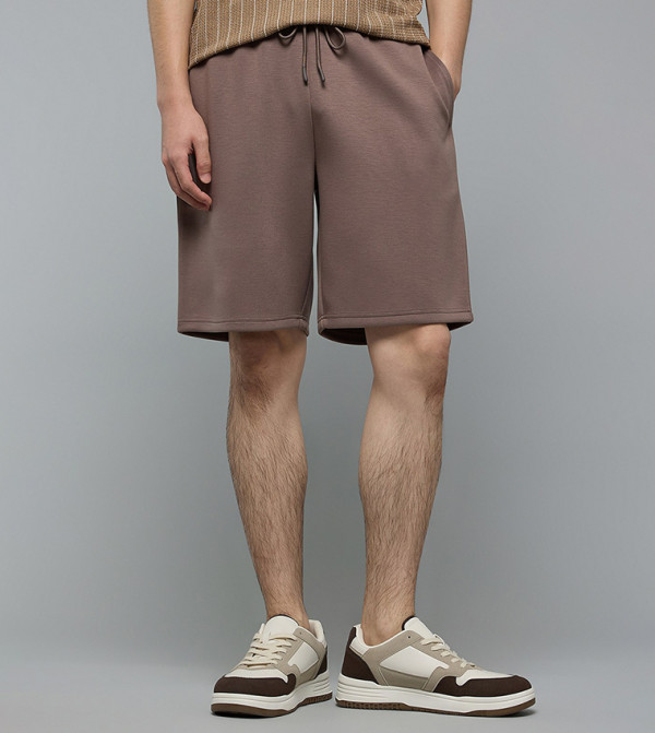 Solid Shorts with Drawstring Waist