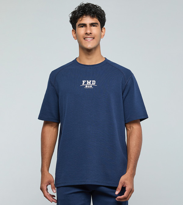 Printed T-Shirt with V-Neck and Short Sleeves