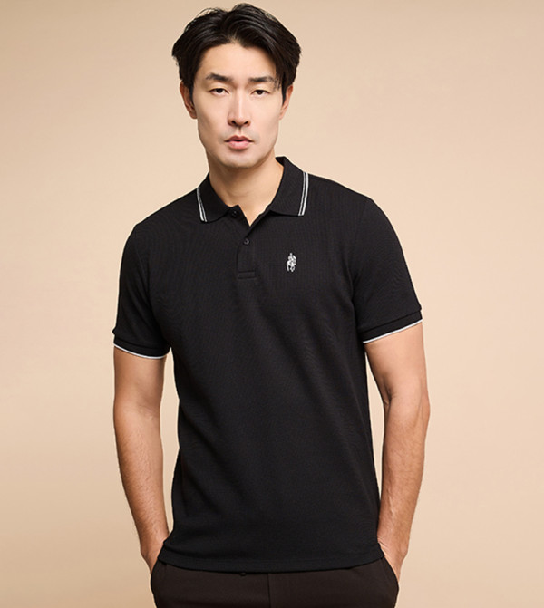 Logo Detail Polo T-Shirt with Short Sleeves