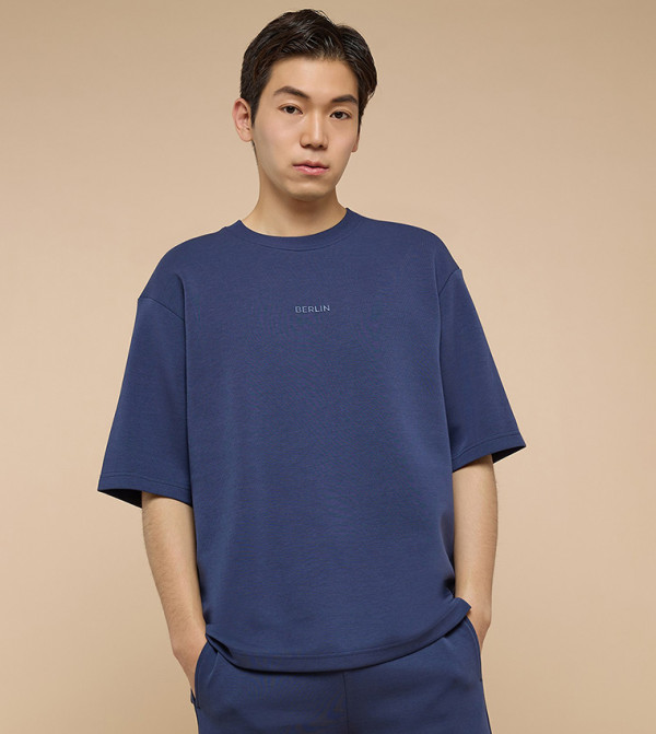 Solid T-Shirt with Crew Neck and Short Sleeves