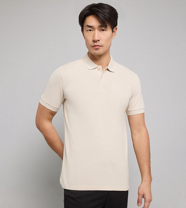 Solid Polo T-Shirt with Short Sleeves