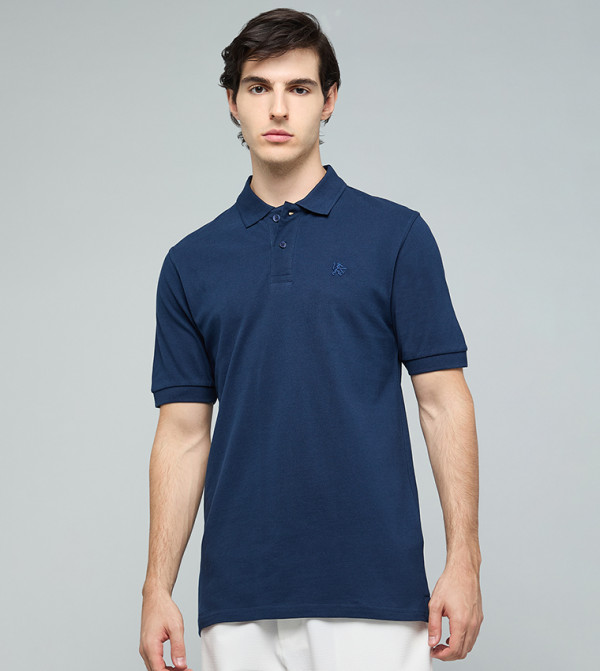 Solid Polo T-Shirt with Short Sleeves
