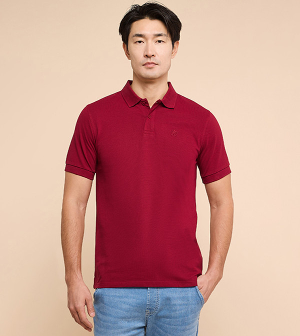 Logo Detail Polo T-Shirt with Short Sleeves