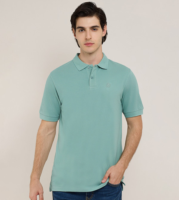 Solid Polo T-Shirt with Short Sleeves