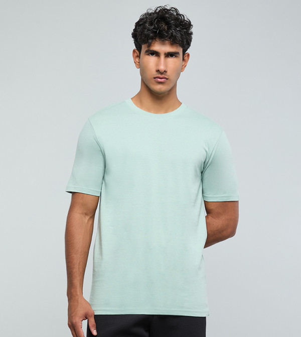 Solid T-Shirt with Crew Neck and Short Sleeves