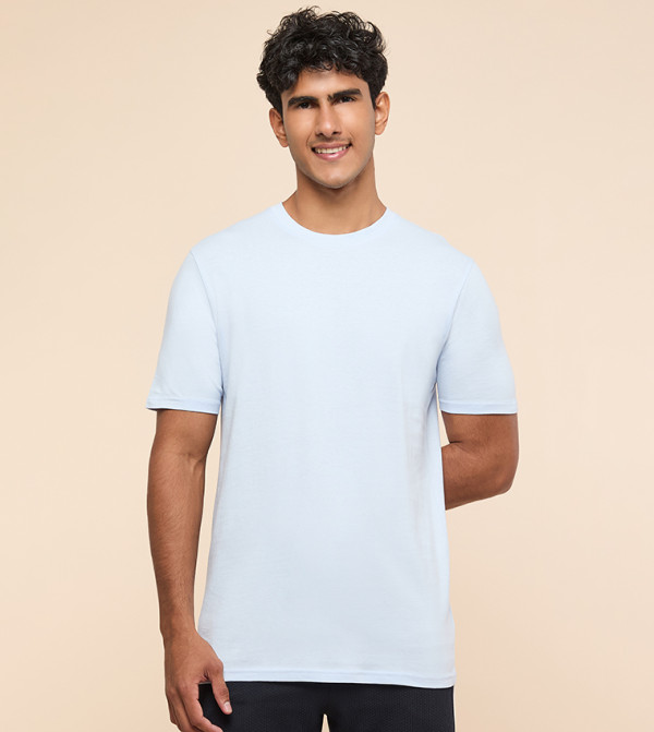 Solid T-Shirt with Crew Neck and Short Sleeves