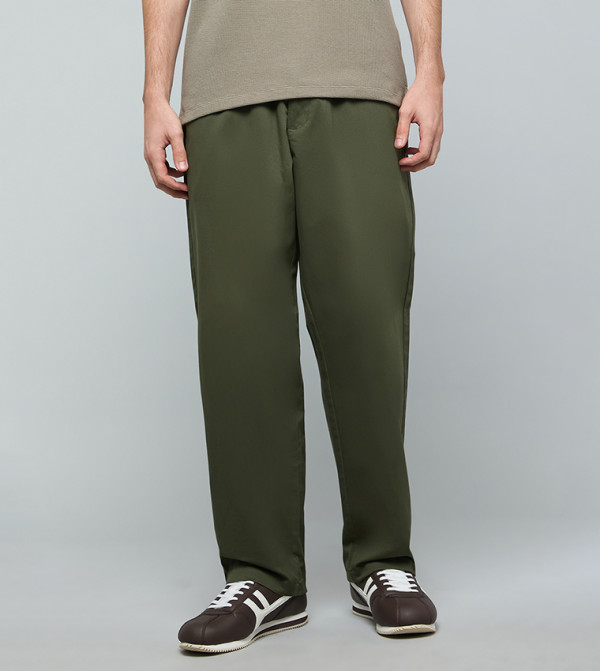 Solid Knit Pants with Drawstring Waist