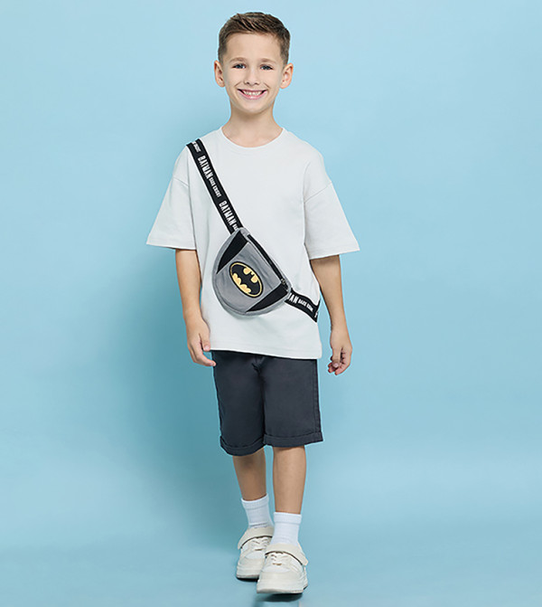 Batman Print T-Shirt with Crossbody Pouch