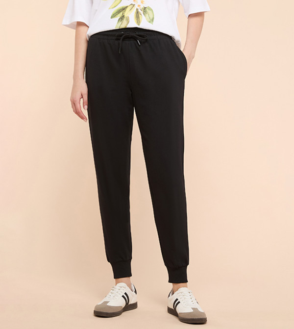 Solid Joggers with Drawstring Waist