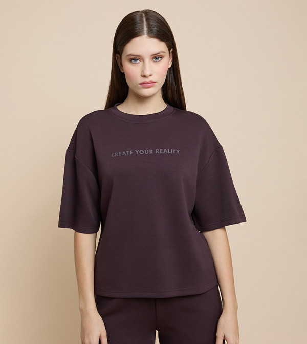 Printed T-Shirt with Crew Neck and Short Sleeves