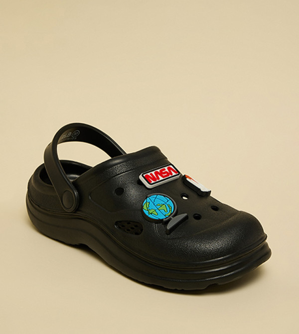 Charm Detail Slingback Clogs
