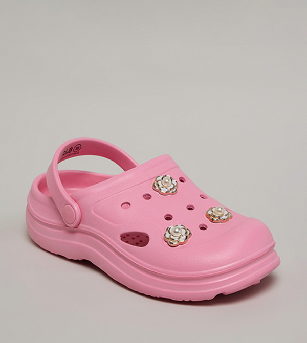 Charm Detail Slingback Clogs