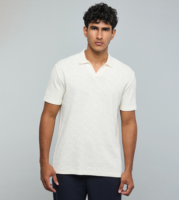 Knitted Polo T-Shirt with Short Sleeves