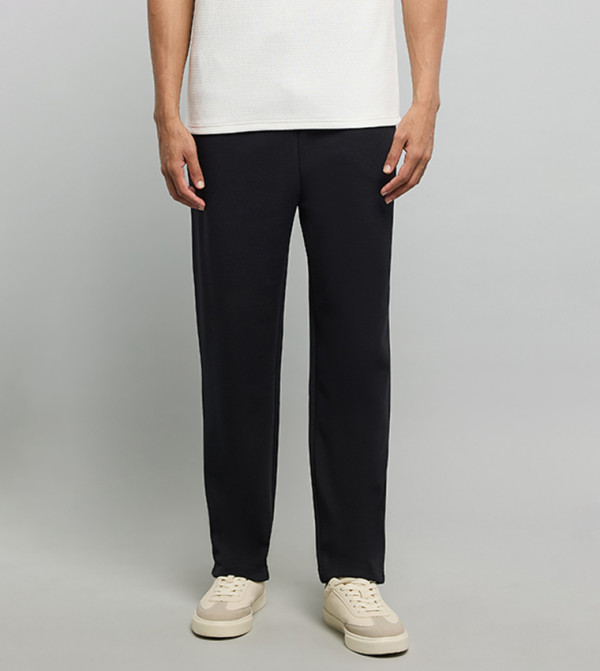 بنطلون محبوك سادة برباط على الخصر