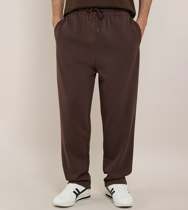 Solid Knit Pants with Drawstring Waist
