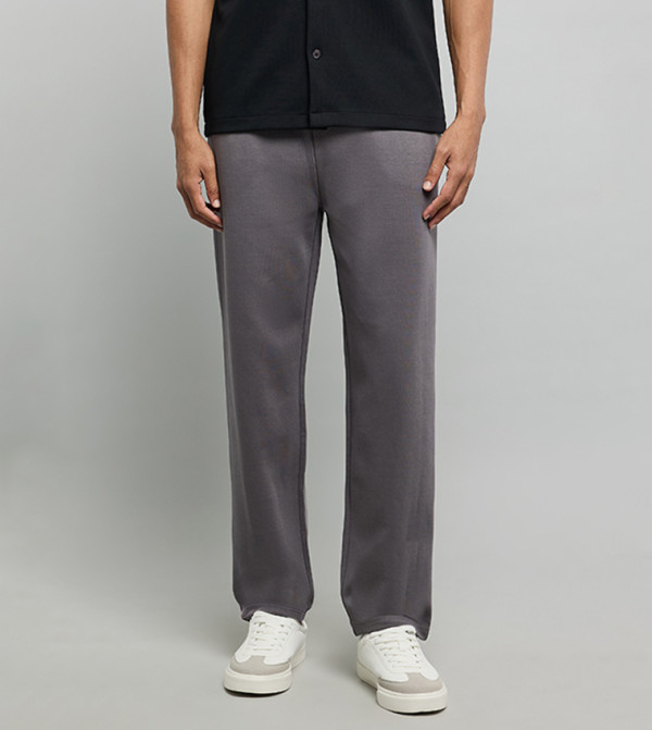 بنطلون محبوك سادة برباط على الخصر