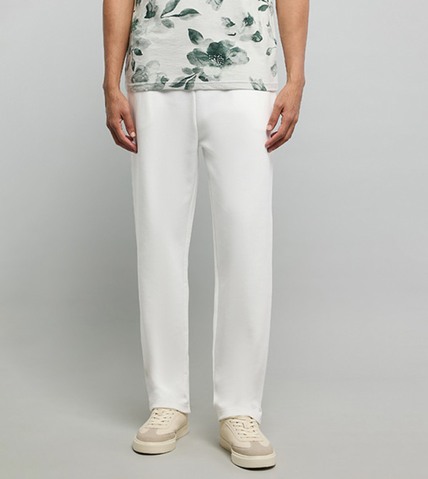 Solid Knitted Pants with Drawstring Waist