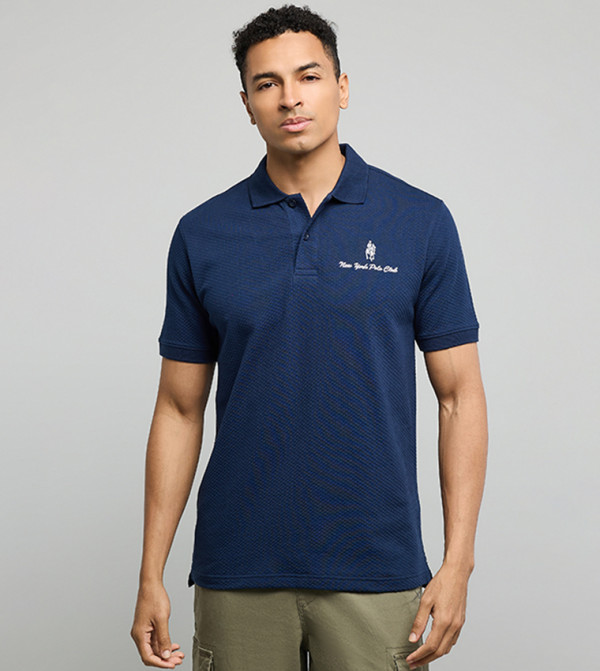 Logo Embroidered Polo T-Shirt with Short Sleeves