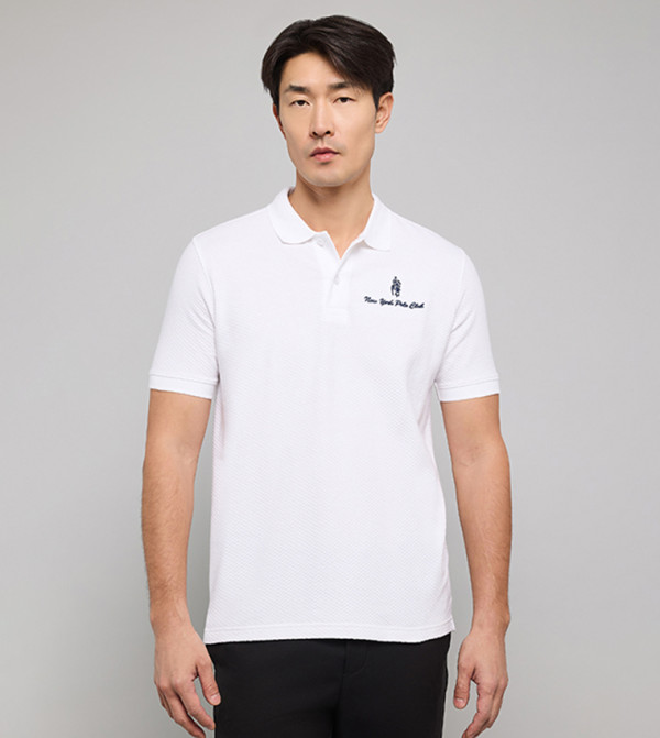Logo Embroidered Polo T-Shirt with Short Sleeves