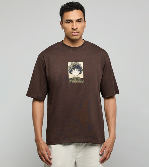 Printed T-Shirt with Crew Neck and Short Sleeves