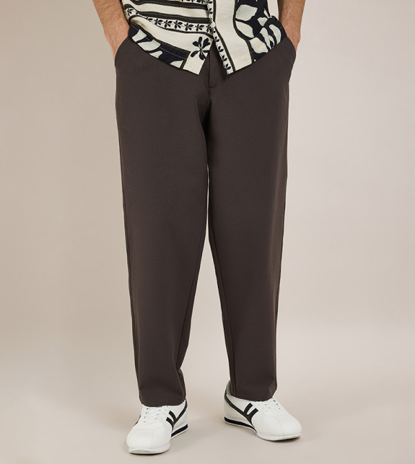Solid Knit Pants with Drawstring Waist