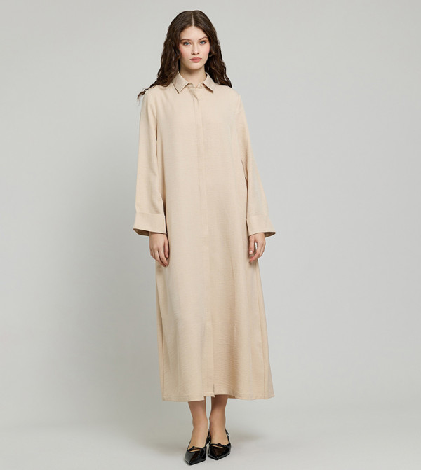 Solid Shirt Tunic with Long Sleeves