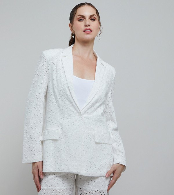 Schiffli Long Sleeves Blazer