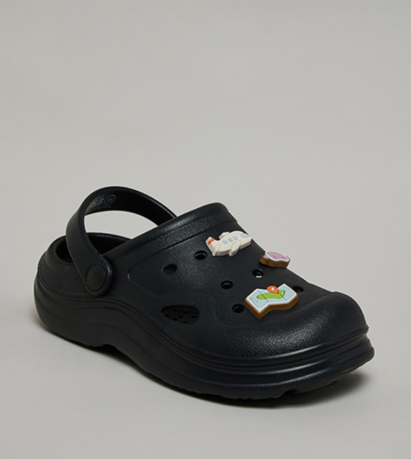 Charm Detail Slingback Clogs