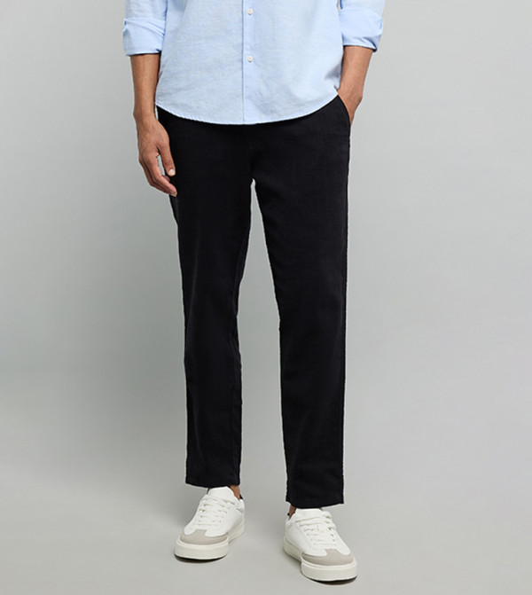 Solid Pants with Drawstring Waist